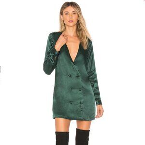 L'Academie Cadet Dress Green Silk Blazer Dress